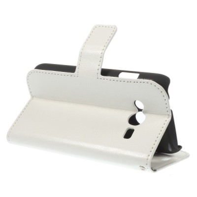 Samsung Galaxy Trend 2 G313 atvēramais balts ādas maciņš / Vacins.lv