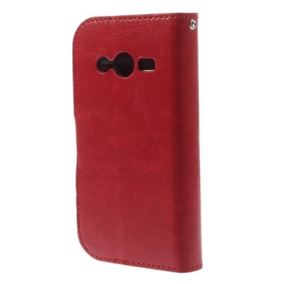 Samsung Galaxy Trend 2 G313 atvēramais sarkans ādas maciņš / Vacins.lv