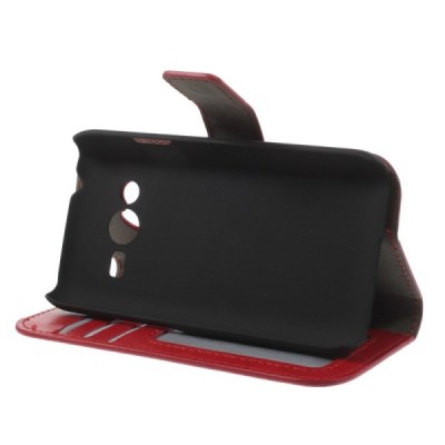 Samsung Galaxy Trend 2 G313 atvēramais sarkans ādas maciņš / Vacins.lv