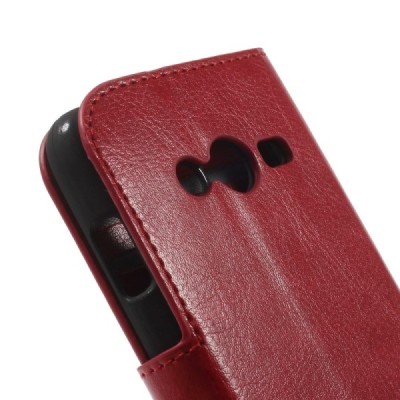 Samsung Galaxy Trend 2 G313 atvēramais sarkans ādas maciņš / Vacins.lv