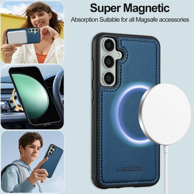 "LC.IMEEKE" MagSafe 2-in-1 Flip Case - Blue (Galaxy A57)