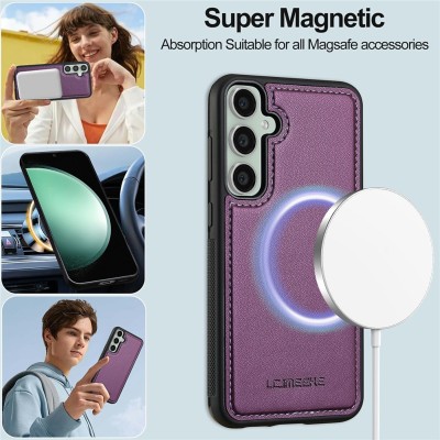 "LC.IMEEKE" MagSafe 2-in-1 Flip Case - Purple (Galaxy A57)