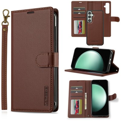 "LC.IMEEKE" MagSafe 2-in-1 atlokāms maciņš - brūns (Galaxy A57)