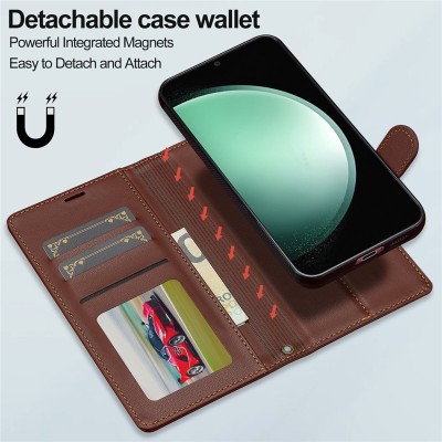 „LC.IMEEKE“ Magsafe atverčiamas 2-in-1 dėklas, knygutė - rudas (Galaxy A57)