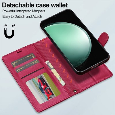 „LC.IMEEKE“ Magsafe atverčiamas 2-in-1 dėklas, knygutė - raudonas (Galaxy A57)