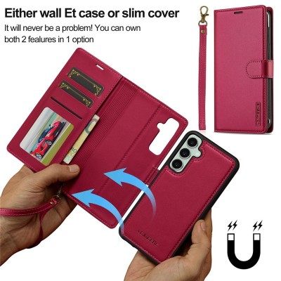 "LC.IMEEKE" MagSafe 2-in-1 atlokāms maciņš - sarkans (Galaxy A57)