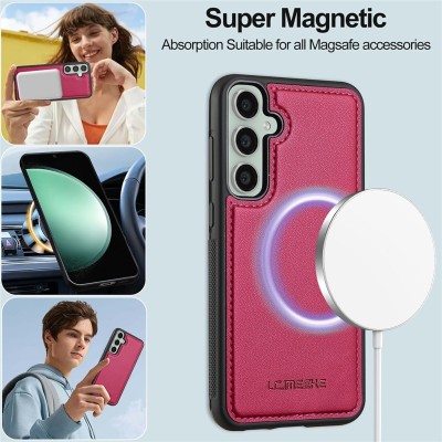 "LC.IMEEKE" MagSafe 2-ühes klapiga ümbris - punane (Galaxy A57)
