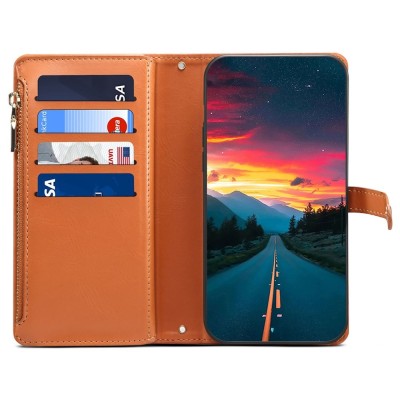 "ESEBLE" Solid Case with Detachable Wallet - Brown (Galaxy S26 Ultra)
