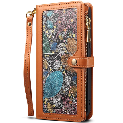 "ESEBLE" Solid Case with Detachable Wallet - Brown (Galaxy A57)