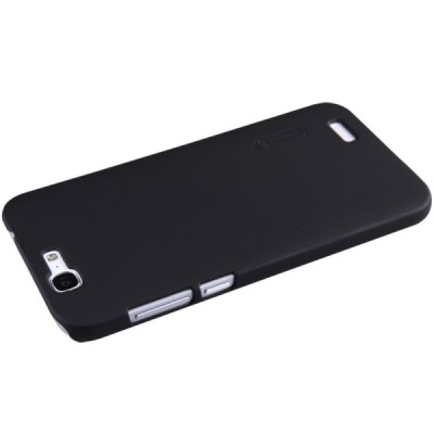 Huawei Ascend G7 Nillkin Frosted Shield melns plastmasas apvalks + ekrāna aizsargplēve / Vacins.lv