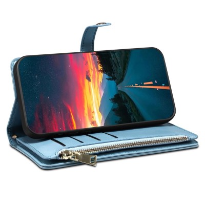 „ESEBLE“ Retro Solid kaaned eemaldatava rahakotiga - sinine (Galaxy A57)