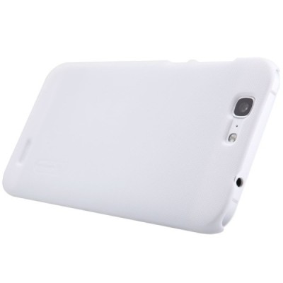 Nillkin Frosted Shield Huawei Ascend G7 baltas plastikinis dėklas + apsauginė ekrano plėvelė / Priedai.lt