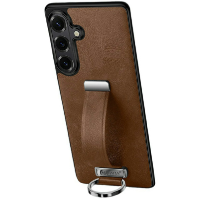 "SULADA" Leather Kickstand ādas apvalks - brūns (Galaxy S26)