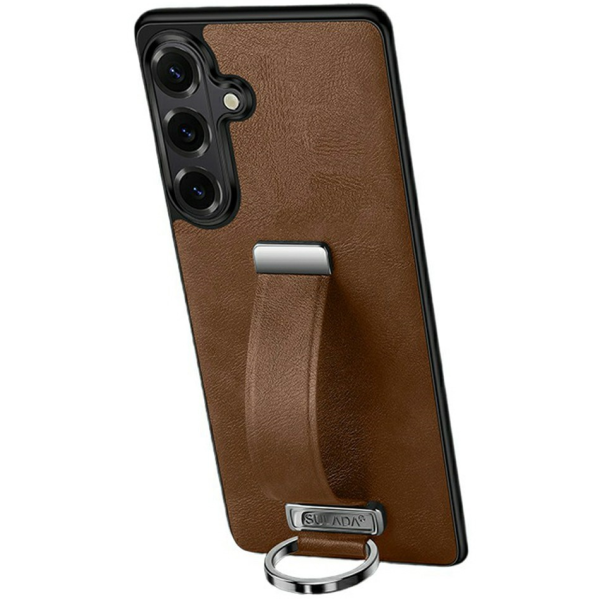 „SULADA“ Leather Kickstand dėklas - rudas (Galaxy S26)