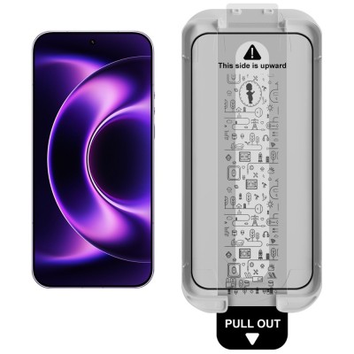 „IMAK“ Tempered Glass pilnai dengiantis apsauginis ekrano stiklas  (1 vnt.) su rėmeliu - juodas (Xiaomi 17 Ultra)