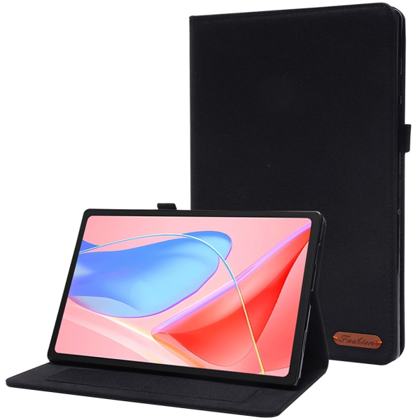 "Fashion" atvēramais tekstila maciņš - melns (Lenovo Tab 10.1)