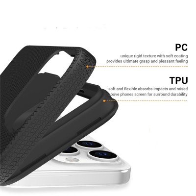 „TUTU“ Shockproof kõva silikoonümbris - must (iPhone 16 Pro)