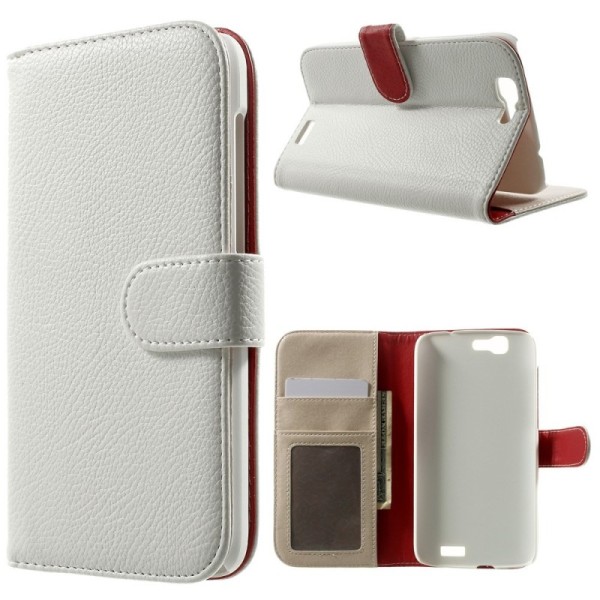 „Litchi“ atvēramais maciņš - balts (Ascend G7)