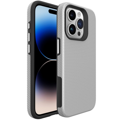 „TUTU“ Shockproof kieto silikono  dėklas - sidabrinis (iPhone 16 Pro)