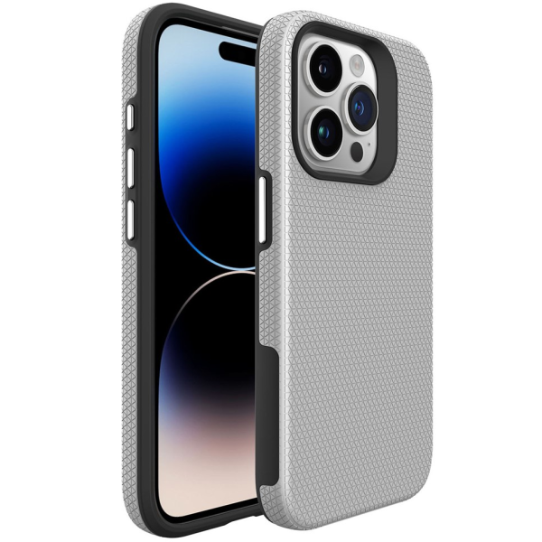 „TUTU“ Shockproof kieto silikono  dėklas - sidabrinis (iPhone 16 Pro)