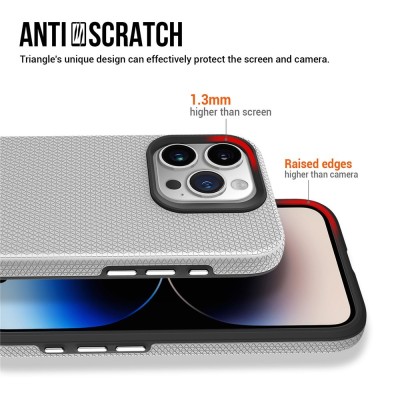 „TUKU“ Shockproof kieto silikono  dėklas - sidabrinis (iPhone 16 Pro)