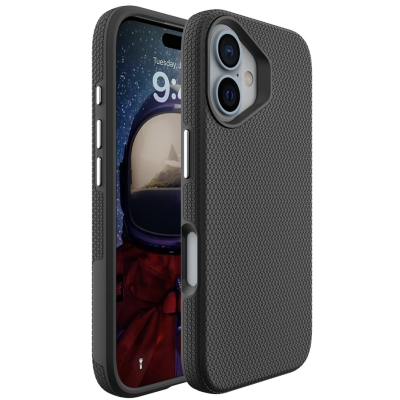 „TUTU“ Shockproof kõva silikoonümbris - must (iPhone 16)