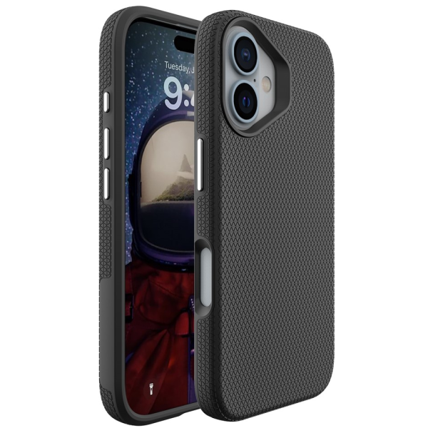 „TUTU“ Shockproof kõva silikoonümbris - must (iPhone 16)