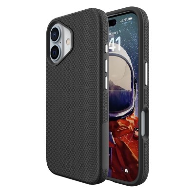 „TUTU“ Shockproof kõva silikoonümbris - must (iPhone 16)