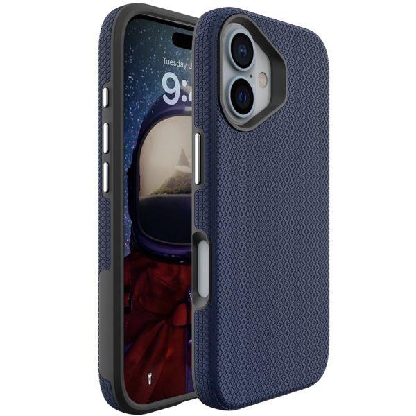 „TUTU“ Shockproof kieto silikono  dėklas - tamsiai mėlynas (iPhone 16)