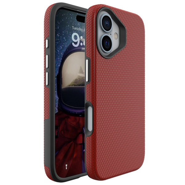 „TUKU“ Shockproof kieto silikono  dėklas - raudonas (iPhone 16)