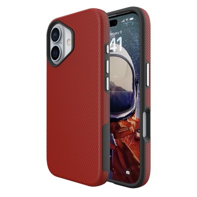 „TUKU“ Shockproof kieto silikono  dėklas - raudonas (iPhone 16)