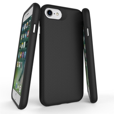 „TUTU“ Shockproof hard silicone case - black (iPhone 17e / 16e)