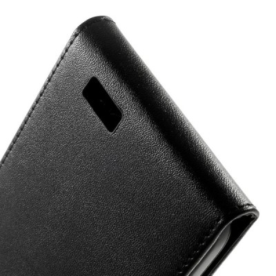 Huawei Ascend G7 klasikinis vertikaliai atverčiamas juodas odinis dėklas / Priedai.lt