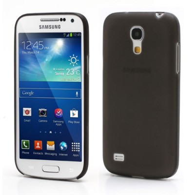 Ploniausias pasaulyje plastikinis skaidrus Samsung Galaxy S4 mini i9190 juodas dėklas - nugarėlė / Priedai.lt