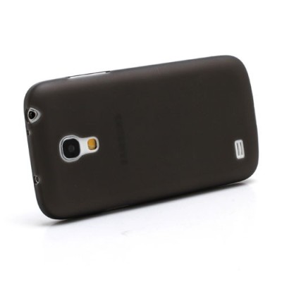 Ploniausias pasaulyje plastikinis skaidrus Samsung Galaxy S4 mini i9190 juodas dėklas - nugarėlė / Priedai.lt