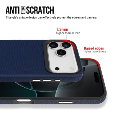 „TUTU“ Shockproof hard silicone case - dark blue (iPhone 17 Pro Max)