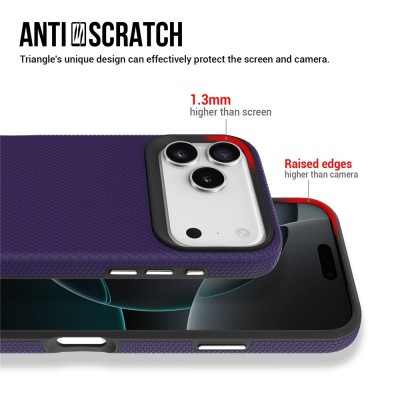 „TUKU“ Shockproof kieto silikono  dėklas - violetinis (iPhone 17 Pro Max)