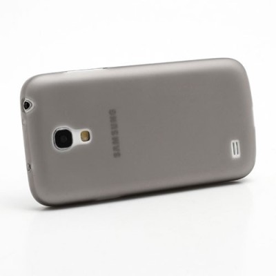 Ploniausias pasaulyje plastikinis skaidrus Samsung Galaxy S4 mini i9190 pilkas dėklas - nugarėlė / Priedai.lt