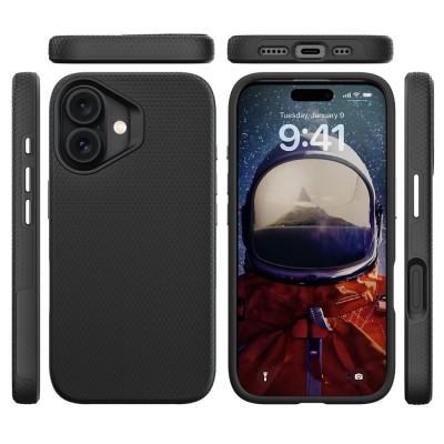 „TUTU“ Shockproof kõva silikoonümbris - must (iPhone 17)