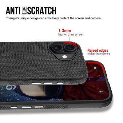 „TUTU“ Shockproof kieto silikono  dėklas - juodas (iPhone 17)