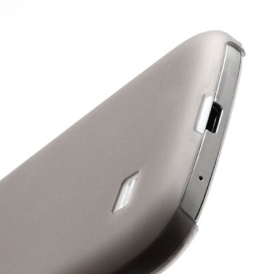 Ploniausias pasaulyje plastikinis skaidrus Samsung Galaxy S4 mini i9190 pilkas dėklas - nugarėlė / Priedai.lt