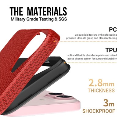 „TUTU“ Shockproof hard silicone case - red (iPhone 17)