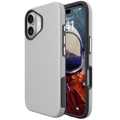 „TUTU“ Shockproof hard silicone case - silver (iPhone 17)