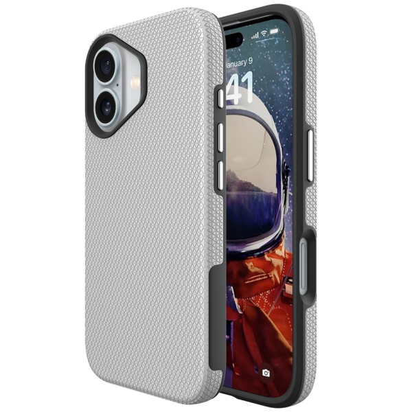„TUTU“ Shockproof hard silicone case - silver (iPhone 17)
