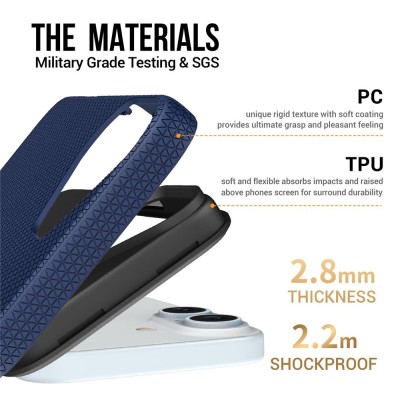 „TUKU“ Shockproof kieto silikono  dėklas - tamsiai mėlynas (iPhone 17)