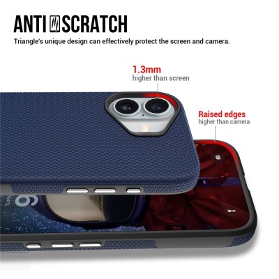 „TUKU“ Shockproof kieto silikono  dėklas - tamsiai mėlynas (iPhone 17)