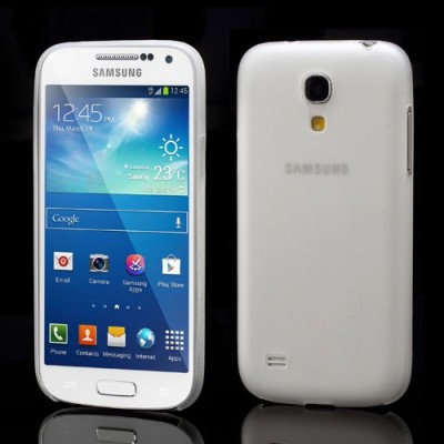 Ploniausias pasaulyje plastikinis skaidrus Samsung Galaxy S4 mini i9190 baltas dėklas - nugarėlė / Priedai.lt