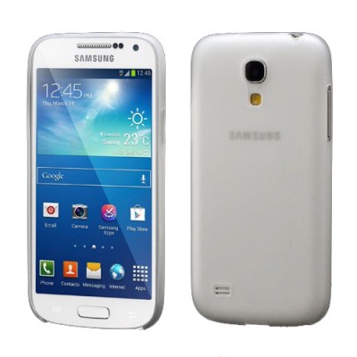Ploniausias pasaulyje plastikinis skaidrus Samsung Galaxy S4 mini i9190 baltas dėklas - nugarėlė / Priedai.lt