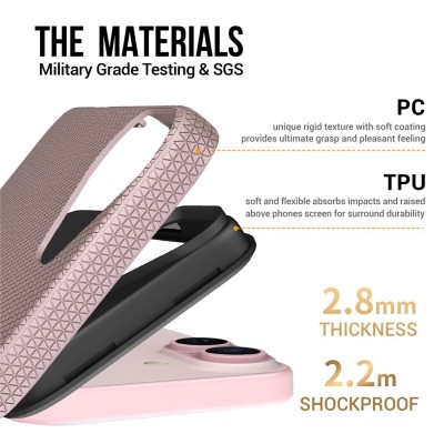 „TUTU“ Shockproof ciets silikona korpuss - rozs (iPhone 17)