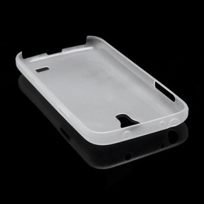 Ploniausias pasaulyje plastikinis skaidrus Samsung Galaxy S4 mini i9190 baltas dėklas - nugarėlė / Priedai.lt